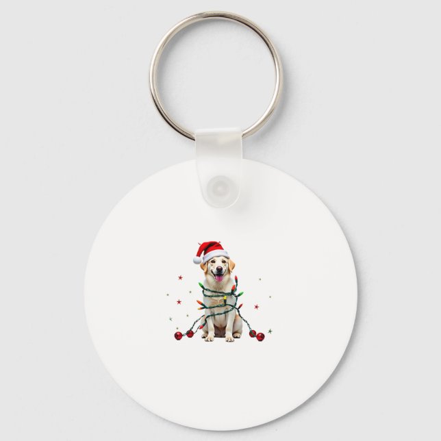 White Boxer Dog Ugly Christmas Sweater Funny Xmas  Schlüsselanhänger (Vorderseite)