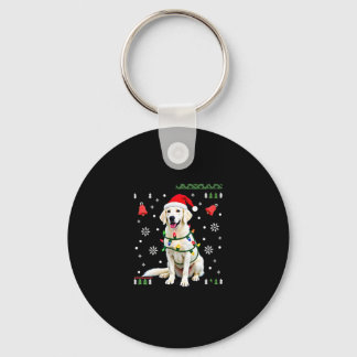 White Boxer Dog Ugly Christmas Sweater Funny Xmas  Schlüsselanhänger