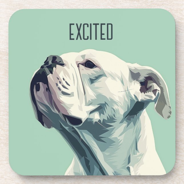 White Boxer Getränkeuntersetzer (Vorderseite)