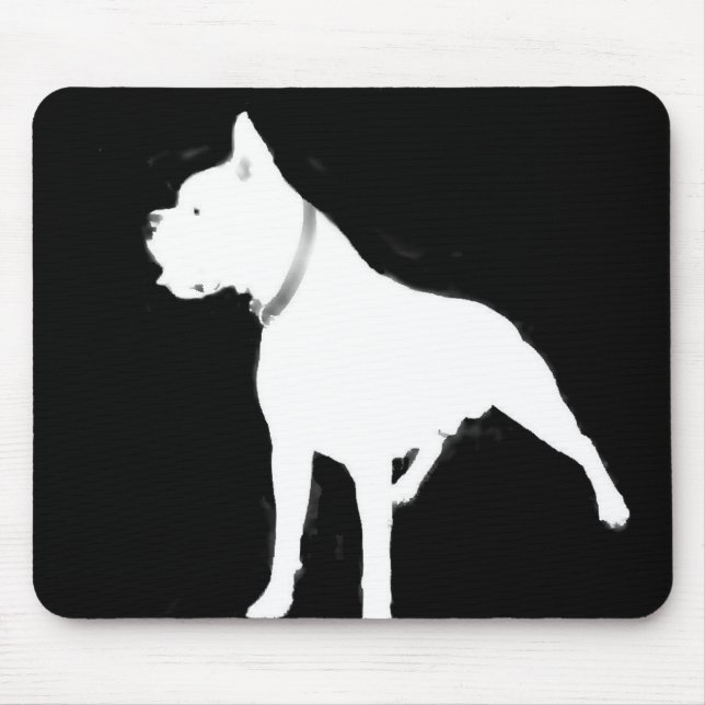 White boxer mousepad (Vorne)