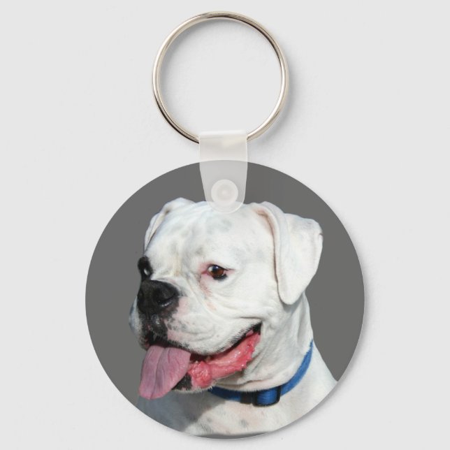White Boxer Schlüsselanhänger (Vorderseite)