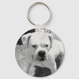 White Boxer Schlüsselanhänger