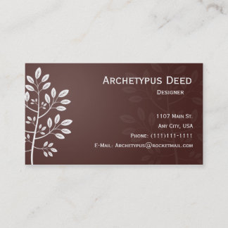White Branch auf der Red Business Card Visitenkarte