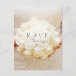 White Bridal Wedding Blume Bouquet UAWG Einladungspostkarte