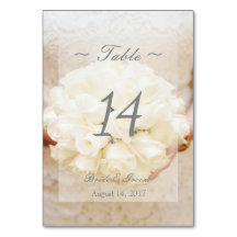 White Bridal Wedding Blume Wedding Tischnummer