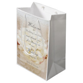 White Bridal Wedding Blumen Bouquet Mittlere Geschenktüte