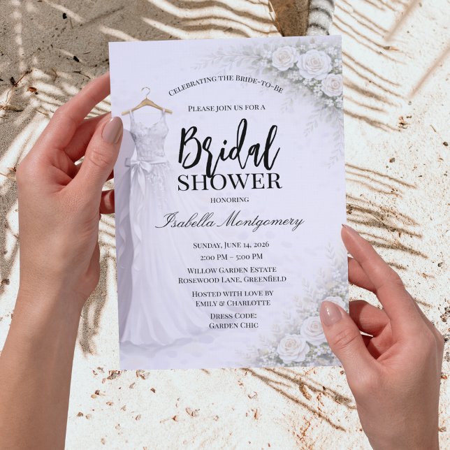 White Bridesmaid Dress Bridal Shower Einladung (White Bridesmaid Dress Bridal Shower Invitations
)