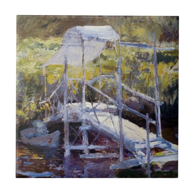 White Bridge von John Twachtman Fliese (Vorderseite)