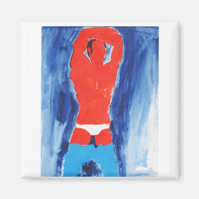 White Briefs Blue Jeans Magnet (Vorne)