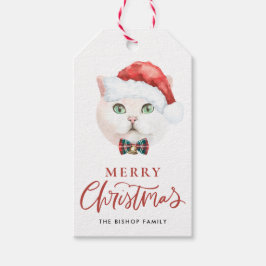 White British Shorthair Cat Frohe Weihnachten Geschenkanhänger