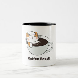 White Brown Illustriert Cat Tasse