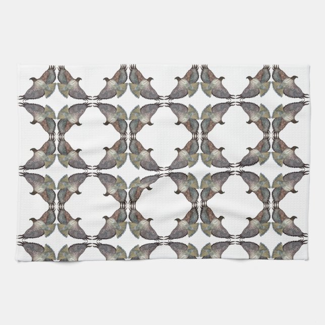 White Brown Red Shouldred Hawk Küchentuch (Horizontal)