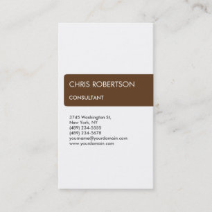 White Brown Strip Attraktive Charm Business Card Visitenkarte
