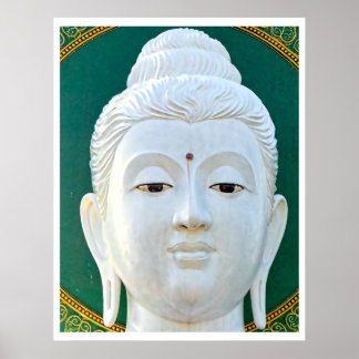 White Buddha Print Poster