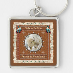 White Buffalo - Gebet und Abundance Schlüsselkett Schlüsselanhänger