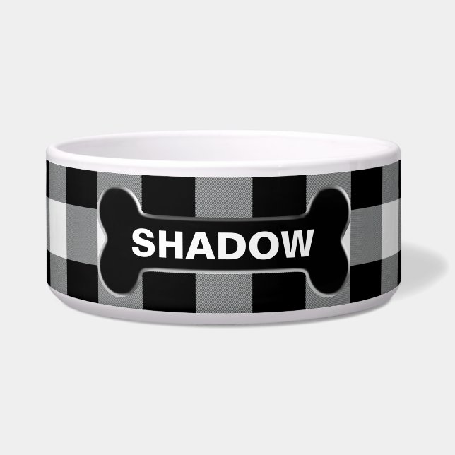 White Buffalo Karo Dog Knochen Rustikaler Individu Napf (Vorderseite)