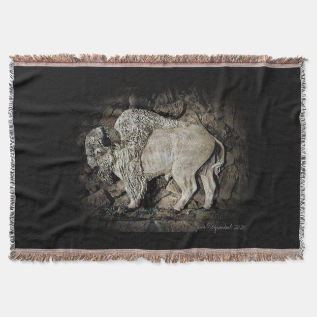 "White Buffalo" Original Kunst Kunstdruckdecke Decke (Vorderseite)