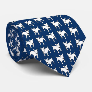 White Bull Terrier Dog Welpe Vater Breed Gift Krawatte