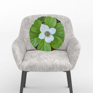 White Bunchberry Dogwood Bloom Floral Rundes Kissen
