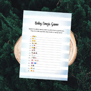 White Bunny Blue Baby Emoji Picture Game Card Einladung