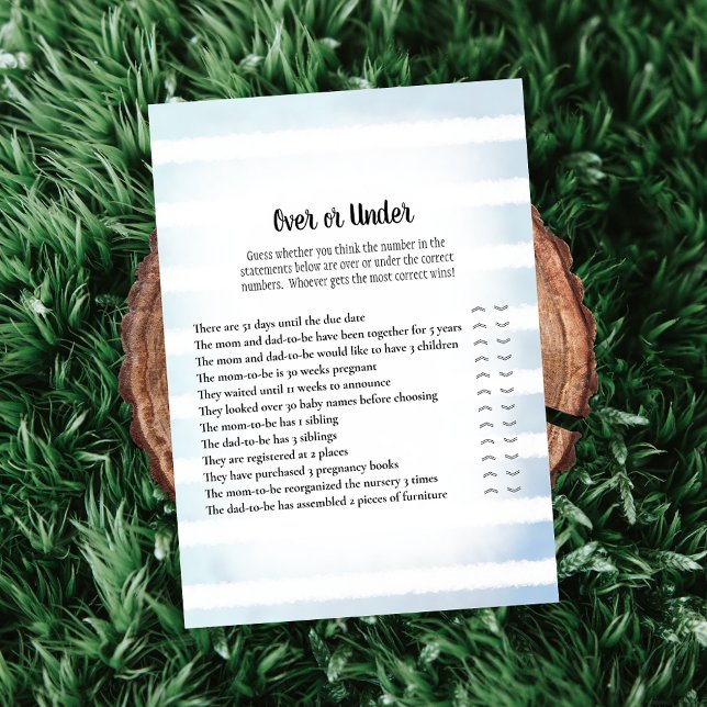 White Bunny Blue über dem Baby Duschspiel Einladung (Von Creator hochgeladen)