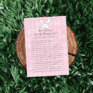 White Bunny Pink, der Mommy Best Duwer Game kennt Einladung