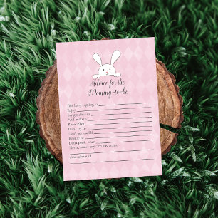 White Bunny Pink Ratschläge für Mommy Baby Shower  Einladung