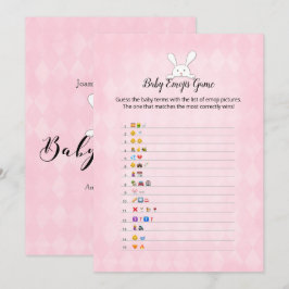 White Bunny Pink Raute Baby Emoji Pictures Spiel Einladung