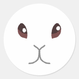 White Bunny Runder Aufkleber
