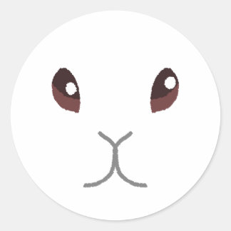 White Bunny Runder Aufkleber