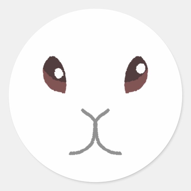 White Bunny Runder Aufkleber (Vorderseite)