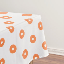 White Burnt Orange Polka Dots Tischdecke