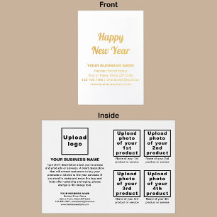 White Business Brand on New Year Foil Card Folienkarte