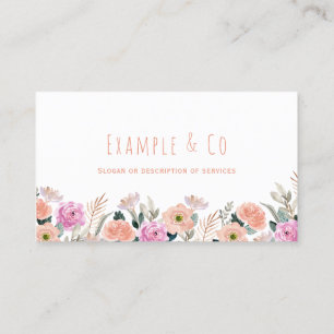White Business Card, Blumenrosa Orange Klassiker Visitenkarte