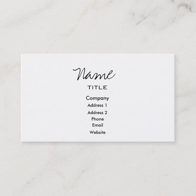White Business Cards Trendy Minimal Visitenkarte (Vorderseite)