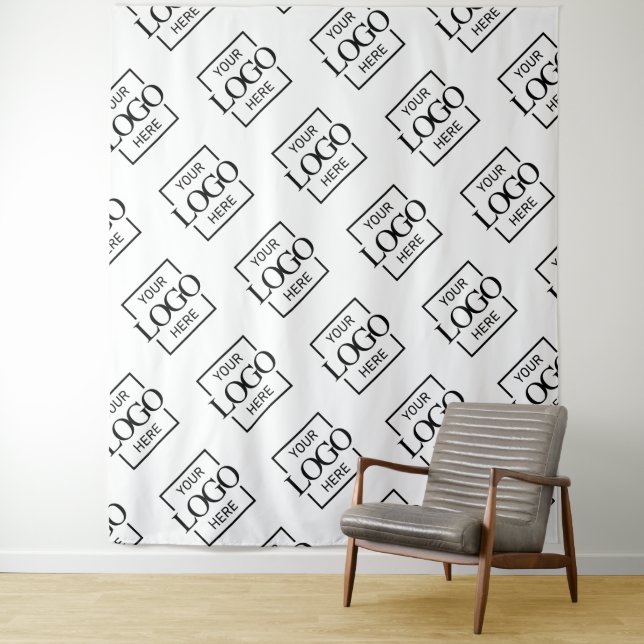 White Business Logo Pattern Trade Show Backdrop Wandteppich (Beispiel)