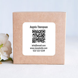 White Business QR Code Custom Basic Quadratischer Aufkleber