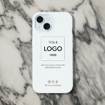 White Business Social Media iPhone 15 Hülle<br><div class="desc">Mit unserem individuellen Gehäuse verwandeln Sie Ihr iPhone in ein leistungsfähiges Marketing-Tool! Ideal für kleine Unternehmen, präsentiert dieser Fall Ihr Logo und Ihren Slogan und macht eine kühne Aussage über Ihre Marke. Unten haben wir Ihre Kontaktdaten für eine einfache Referenz beigefügt. Außerdem gibt es Platz für drei Social-Media-Icons und Ihr...</div>