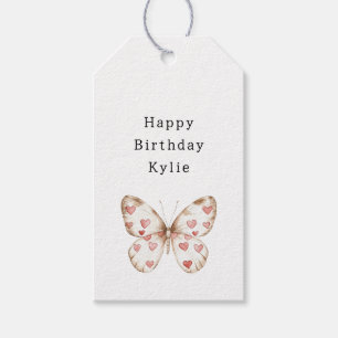 White Butterfly Herz Geburtstag Geschenkanhänger