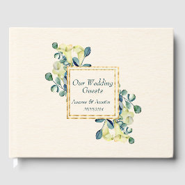 White Cala Lilies und Eukalyptus Wedding Gästebuch