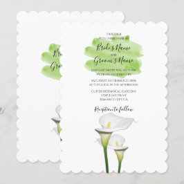 White Calla Lilies Aquarelle Mariage Invitations