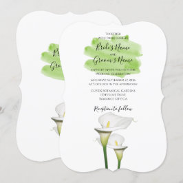 White Calla Lilies Aquarelle Mariage Invitations