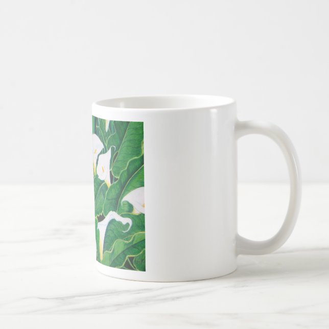 White Calla Lilies Kaffeetasse (Rechts)