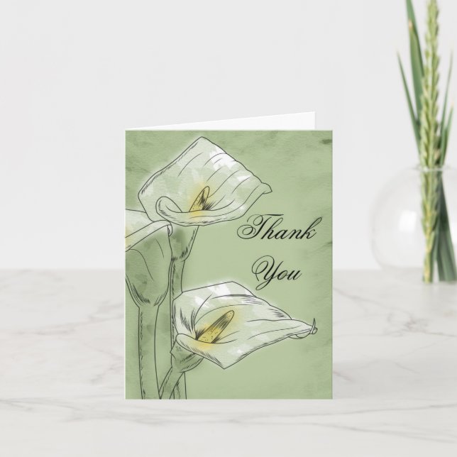 White Calla Lily Blume Dankeskarte (Vorderseite)
