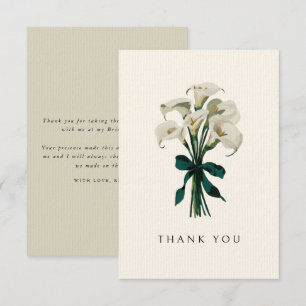 White Calla Lily Elegantes Hochzeitssemble Brautpa Dankeskarte
