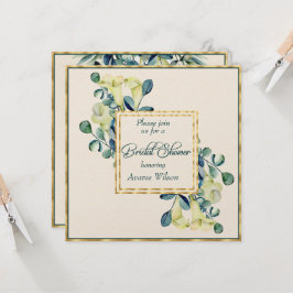 White Calla Lily Eucalyptus Ivory Gold Dusche Einladung
