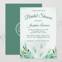 White Calla Lily Floral Bridal Dusche Einladungen