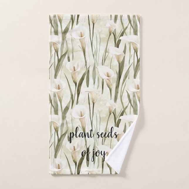 White Calla Lily Floral Joie (Serviette à main)