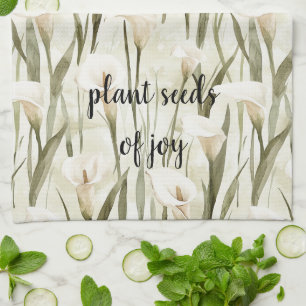 White Calla Lily Floral Joy Geschirrtuch