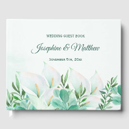 White Calla Lily Floral Wedding Gästebuch